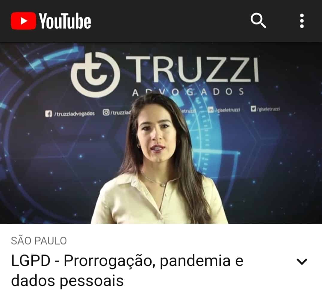 capa video LGPD Prorrogacao_gisele truzzi_maio2020